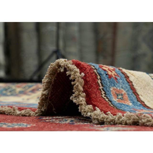 Red Oriental Hand Knotted Round Rug 7'10" x 7'11" #17998 For Sale - Image 8 of 8