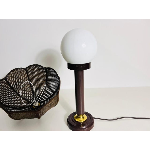 Mid-Century Wooden Table Lamp in the style of Temde, 1970 For Sale - Image 13 of 15