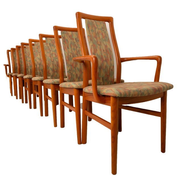 1980s 1980s Scandinavian Modern Teak Dining Chairs by Andersen Schou, Denmark - Set of 8 For Sale - Image 5 of 12