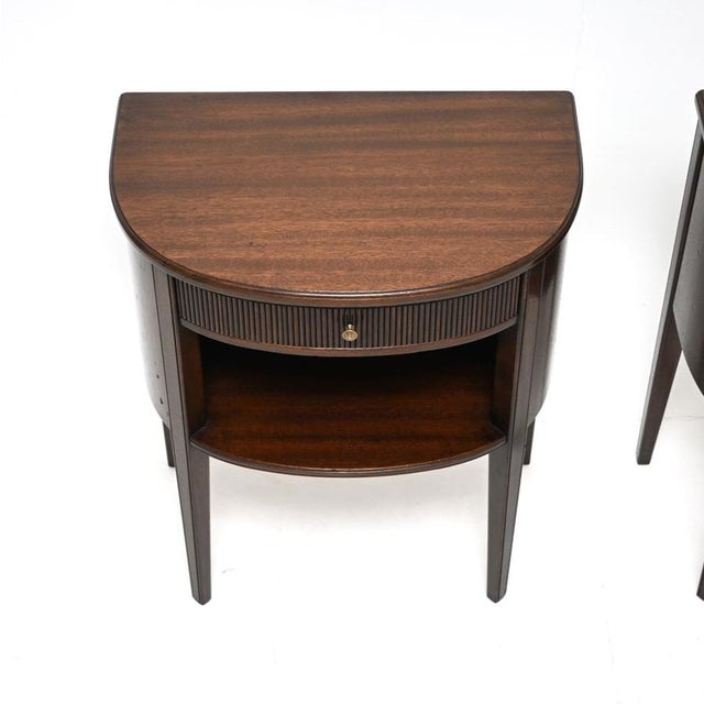 Brown Vintage Swedish Bedside Cabinets from Nordiska Kompaniet, 1950s, Set of 2 For Sale - Image 8 of 12