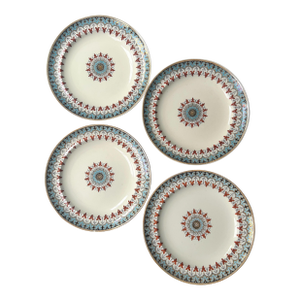 W. T. Copeland “Denmark” Pattern Transferware Plates – Set of 4, Moorish Revival, Circa 1881
