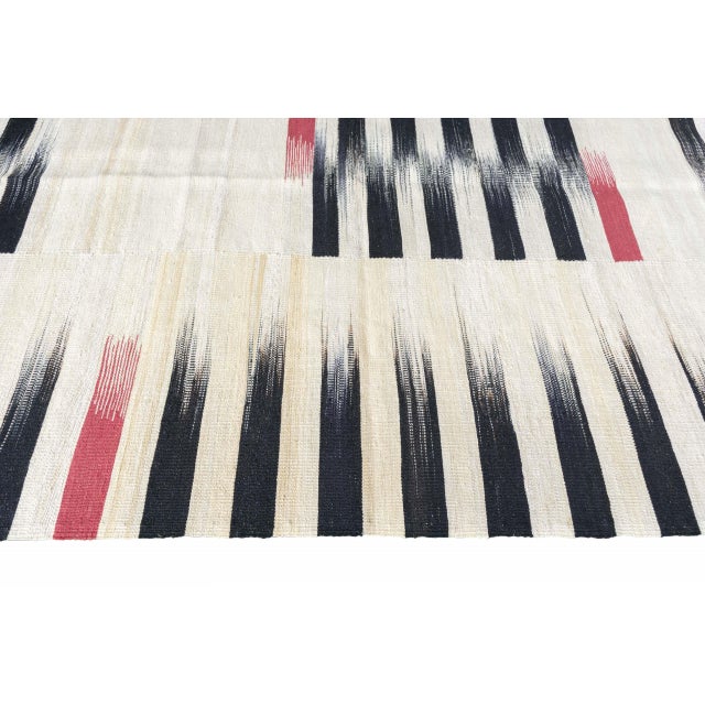 Handwoven Kilim Rug in Striped Pattern For Sale - Image 5 of 7