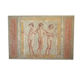 Artestudio, Nude The Three Graces Fresco Wall Tile, 1980s, Paint on Textile For Sale