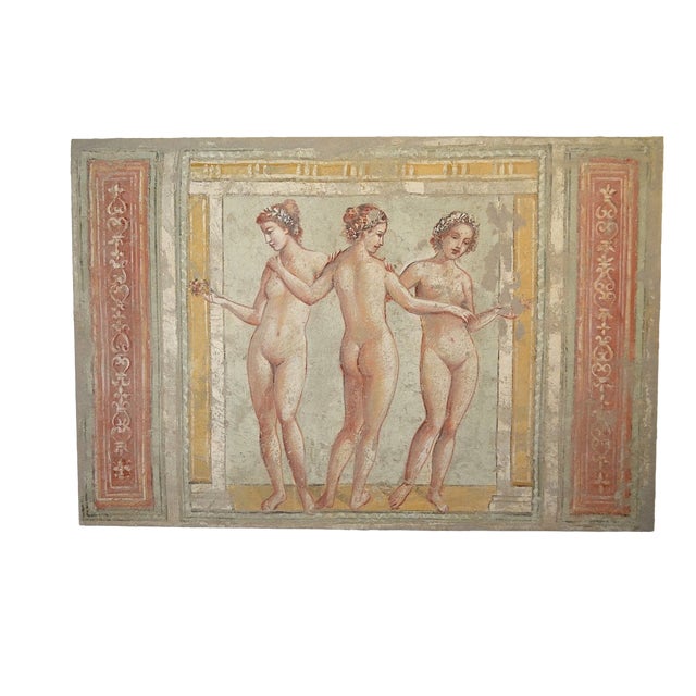 Artestudio, Nude The Three Graces Fresco Wall Tile, 1980s, Paint on Textile For Sale