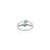 14k White Gold Double Band Ring With Pear Shape Natural Emeralds & Diamonds Size 4 For Sale - Image 9 of 15