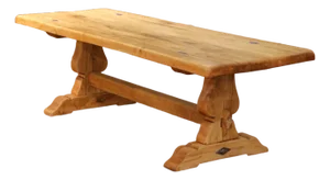 19th Century French Provincial Bleached Oak Refectory Trestle Farm Table