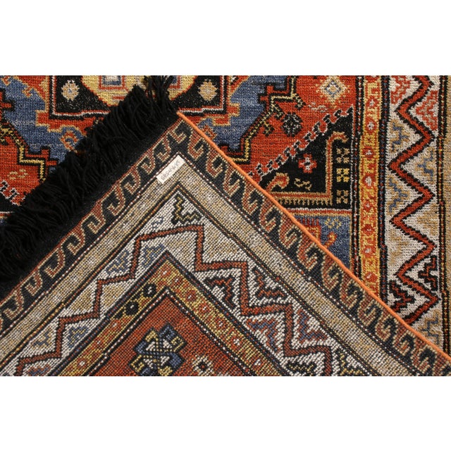 Rug & Kilim’s Soumak Style Rug in Orange and Gold Medallion Pattern For Sale In New York - Image 6 of 6