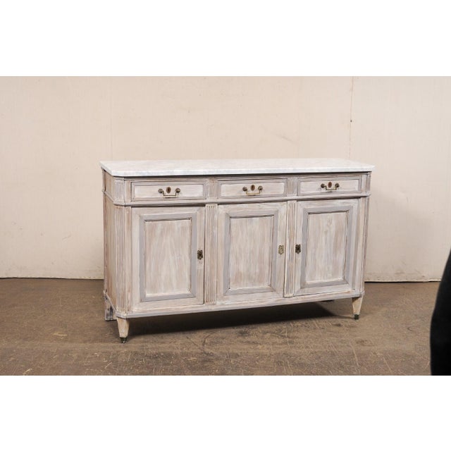 French 19th C. French Marble Top Enfilade Buffet For Sale - Image 3 of 12