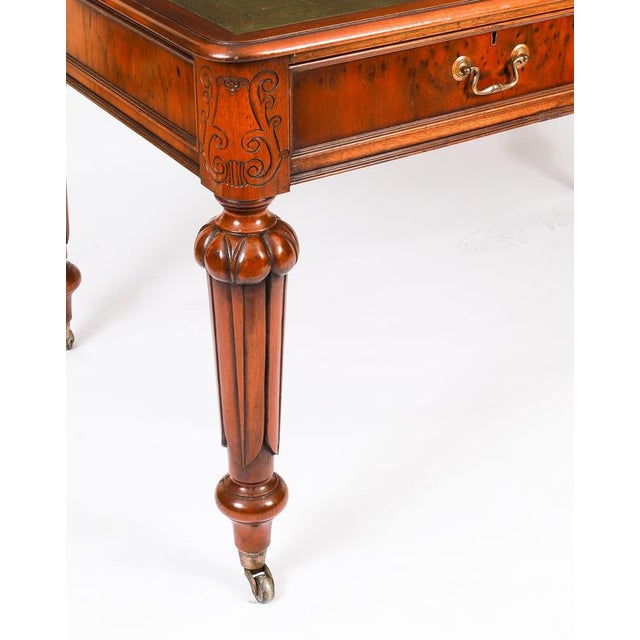 Antique Victorian Partner's Writing Desk, 19th Century For Sale - Image 10 of 18