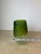 Green Handblown Green Ombre Frosted & Crackle Glass Vase For Sale - Image 8 of 8