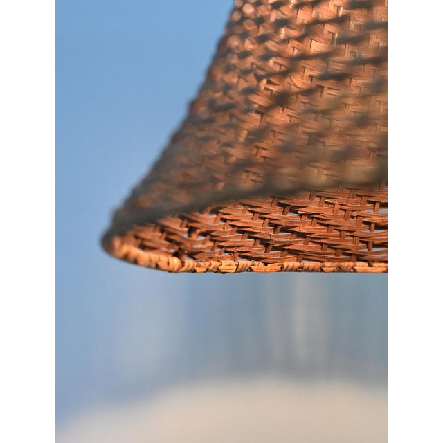 Piano Lamp with Lampshade in Rattan, 1960s For Sale - Image 6 of 12