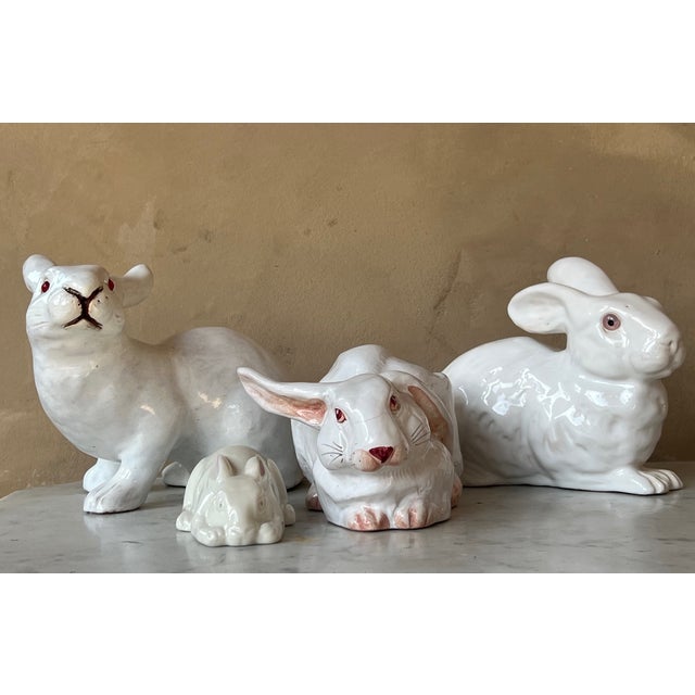 Children's Vintage Hand Painted Terra Cotta Rabbit For Sale - Image 3 of 12