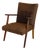 Brown Upholstered Lounge Armchair With Wooden Frame Mid-Century Modern 1960s For Sale