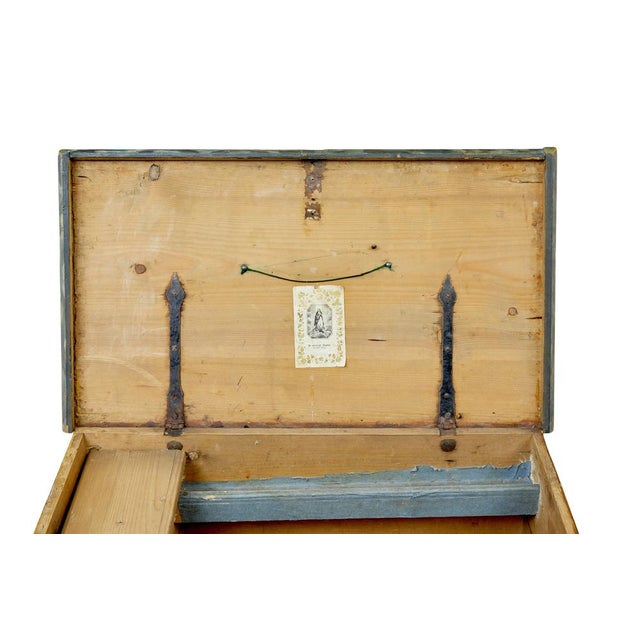 Antique Alpine Region Hand Painted Marriage Chest, 1890 For Sale - Image 6 of 11