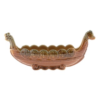 Mid-Century Glazed Ceramic Viking Ship from Wade For Sale