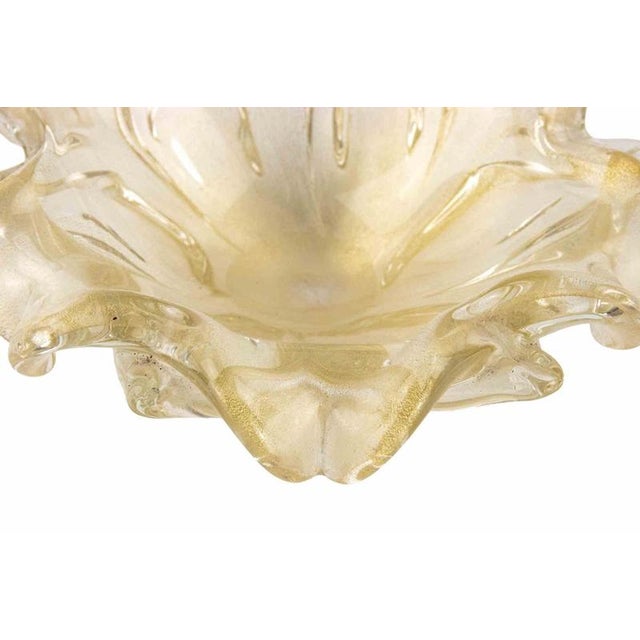 Vintage Honey Bubble Murano Glass Ashtray attributed to Barovier and Toso, 1970s For Sale - Image 4 of 6