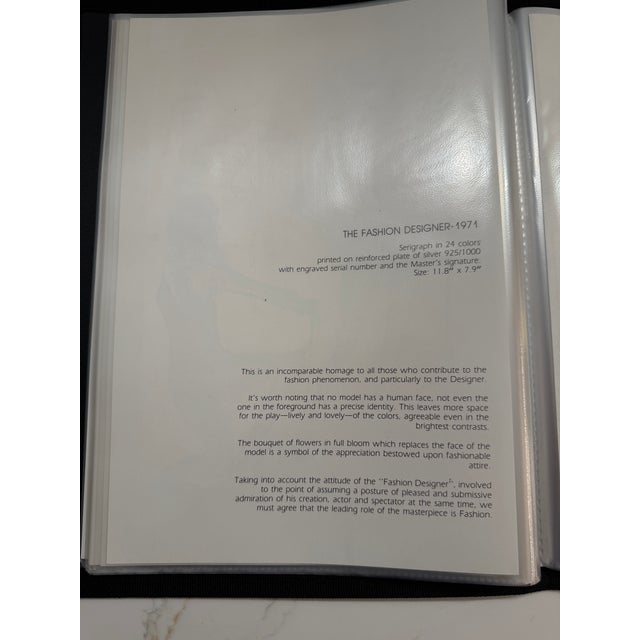Surrealism 1970s Salvador Dalí "The Fashion Designer" (El Modisto) Tobo Arte .925 Silver Serigraph Plaque Custom Gallery Framed For Sale - Image 3 of 12
