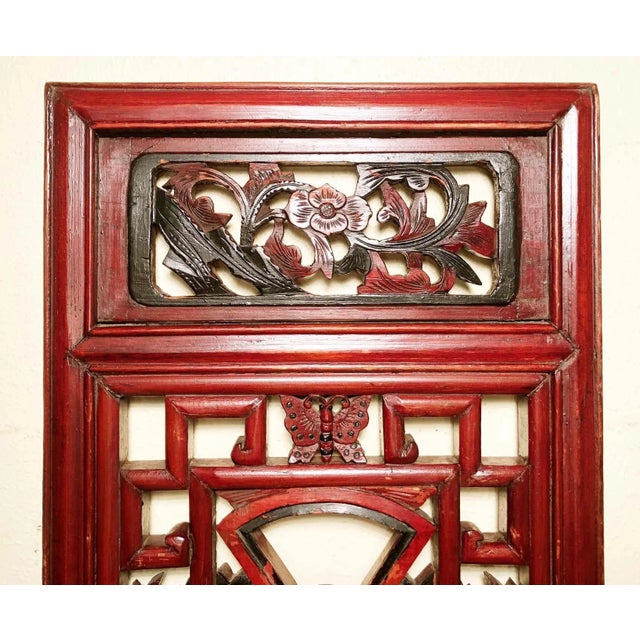 This Pair of Antique Chinese Screen Panels was originally made for inside window decoration in Buddhist Temples (like...