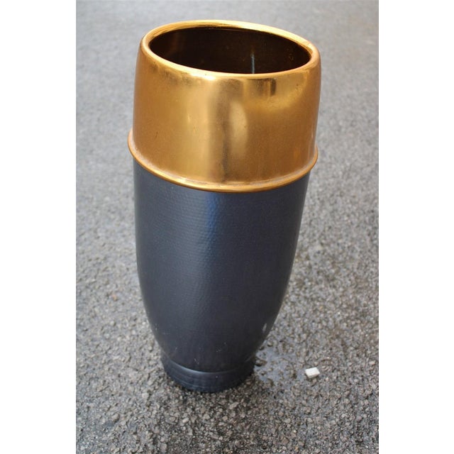 Blue Colored Aluminum Umbrella Stand, Italy, 1950s For Sale - Image 8 of 8