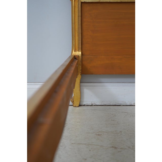 1900 - 1909 Antique Gold Gilt Queen Size Cane Back Bed For Sale - Image 5 of 16
