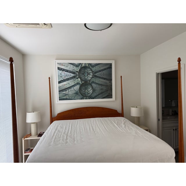 Custom Tiger Maple Mid-Century Modern Bed Frame For Sale - Image 4 of 8