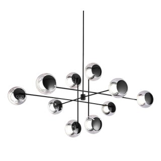 Celine Ten Light Black Nickel Pendant Light by MUG For Sale