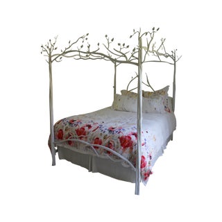 Anthropologie Queen Forest Canopy Bed For Sale