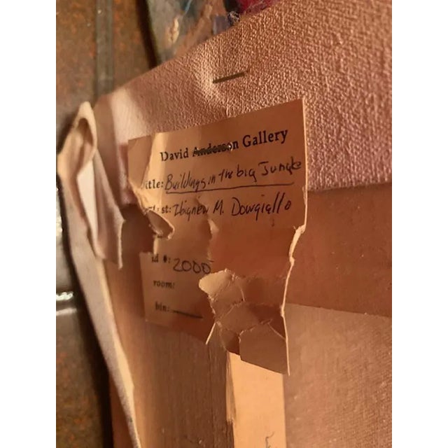 Large z.m. Dawgiello Buildings in the Big Jungle 56 X 70 In. For Sale - Image 4 of 5