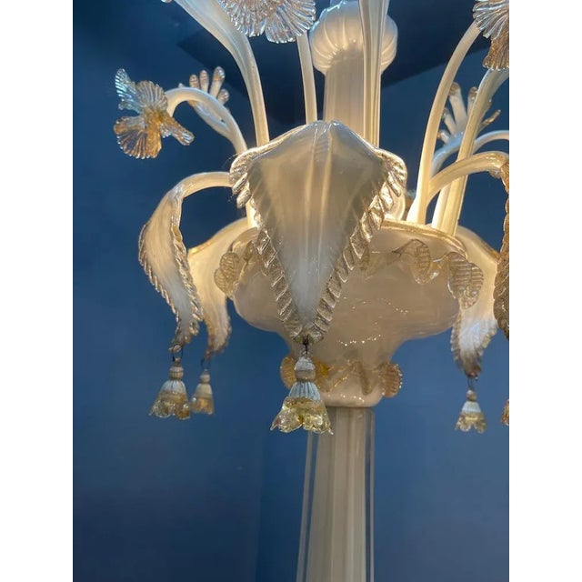 Large Venetian Murano Glass Chandelier by Paolo Venini for Maestri di Murano, 1950s For Sale - Image 9 of 17