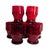 Mid-Century Modern Vintage Ruby Glass Anchor Hocking Honey Comb Tumblers- Set of 7 For Sale - Image 3 of 12