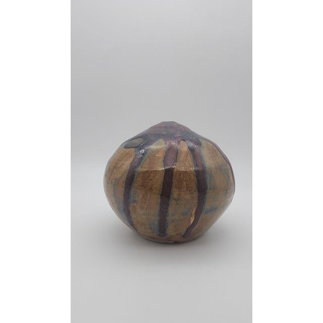 Ceramic Mid-Century Modern Oxblood & Cobalt Studio Pottery Weed Pot, USA For Sale - Image 7 of 10