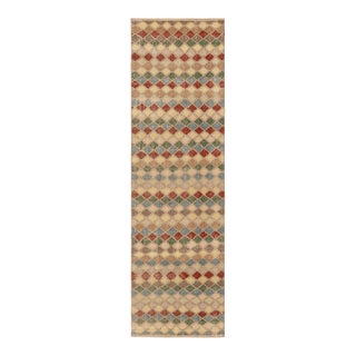 Vintage Turkish Runner, Mosaic-Inspired Multicolor Geometric Design - Rug & Kilim For Sale