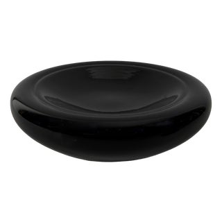 Glossy Black Murano Glass Pocket Empty Bowl, 1970s For Sale