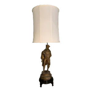 Vintage Mid 20th Century Figural Brass Lamp