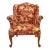 Diminutive Chinoiserie Newly Reupholstered Linen Toile Wingback Chair For Sale