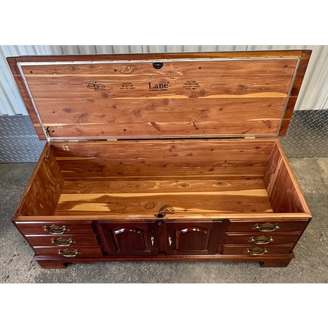 Brown Late 20th Century Lane Furniture Chippendale Cedar Blanket Chest / Bench For Sale - Image 8 of 10