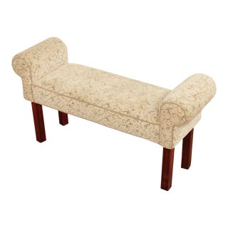 Chippendale Style Custom Upholstered Window Bench For Sale