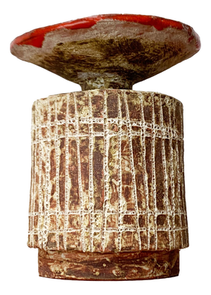Mid-Century Modern German Studio Pottery Mushroom Vase from Hase Dietz Keramik, 1960s