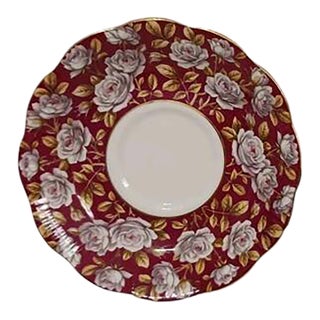 Late 20th Century Royal Albert Saucer Merrie England Series Balmoral Dark Red Roses For Sale