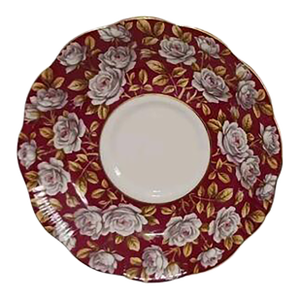 Late 20th Century Royal Albert Saucer Merrie England Series Balmoral Dark Red Roses