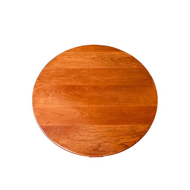 Wood Late 20th Century Baker Furniture Milling Road Federal Regency Cherry Toned Round Side Table | Vintage Occasional Tea Table For Sale - Image 7 of 14
