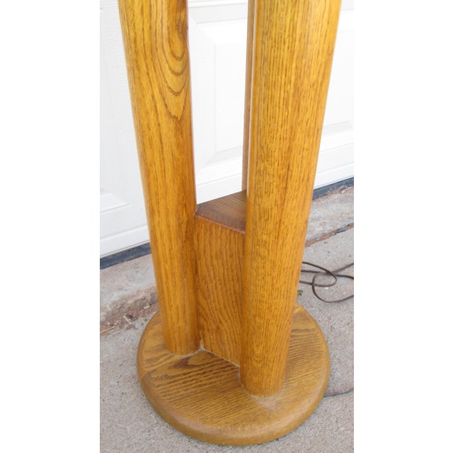 Late 20th Century Modeline Honey Oak Floor Lamp by Charles Gibilterra For Sale - Image 13 of 18