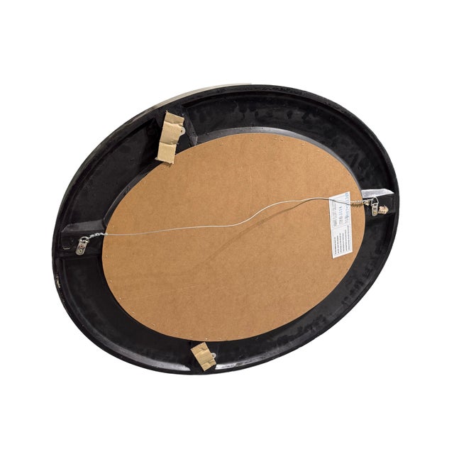 Silver Silver Leaf Gilt Wood Oval Hanging Wall Mirror For Sale - Image 8 of 9