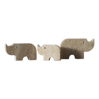 Travertine Animal Sculptures from Fratelli Mannelli, 1970, Set of 3 For Sale