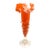 Vintage Murano Orange Art Glass Ruffled Vase W/ Applied Rigaree For Sale