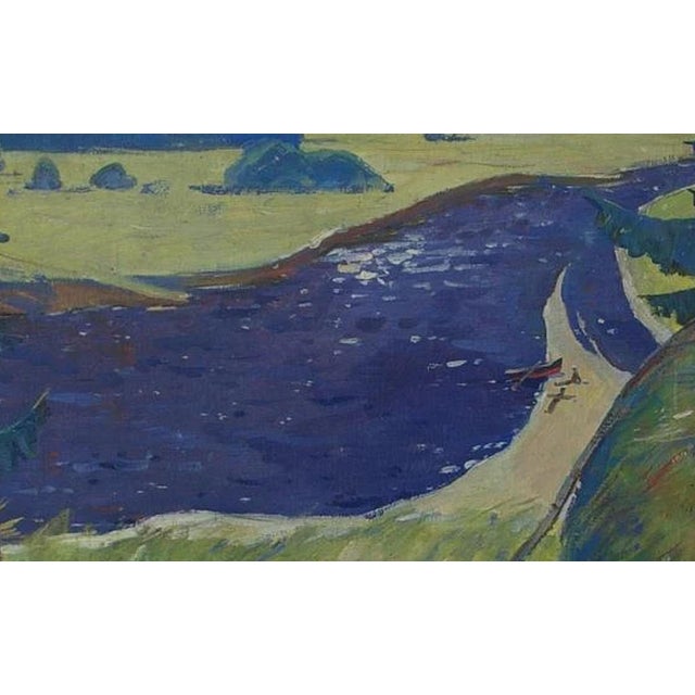 Vintage Ukrainian Landscape Oil Painting, Tyshkevich 1969 75-120 For Sale - Image 6 of 6