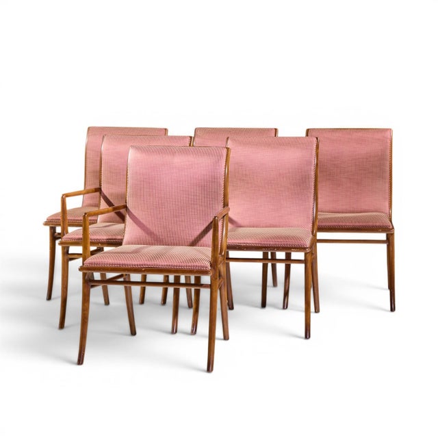 Mid-Century Modern Robsjohn-Gibbings for Widdicomb Mid Century Walnut Dining Chairs - Set of 6 For Sale - Image 3 of 17