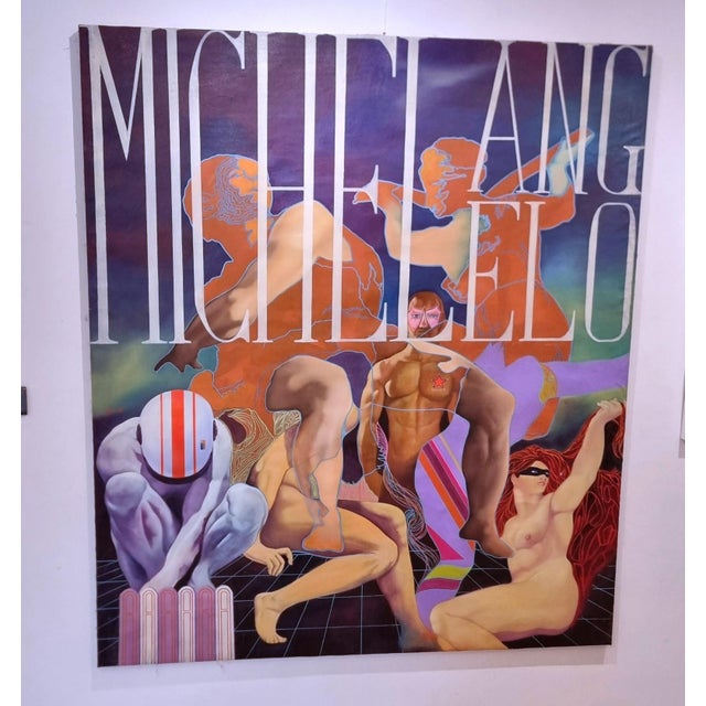 Roberto Nezzi, Michelangelo, Mixed Media on Canvas For Sale - Image 9 of 9