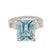 Natural Aquamarine Diamond Ring 6.25 Platinum 5.3 TCW Certified For Sale - Image 9 of 13