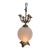 1960s Hollywood Regency Candelabra Table Lamp With Frosted Crackle Glass Globe For Sale